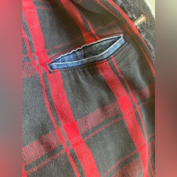 Levi’s VTG 90s Plaid Flannel Lined Denim Jean Trucker Jacket | L - Picture 5 of 9